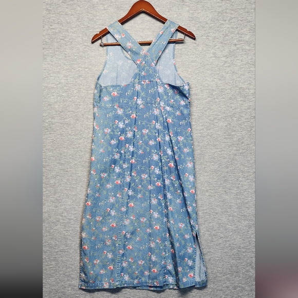 Vintage Y2k Cherokee midi dress floral denim boho cottagecore Streetwear Hipster - Picture 2 of 5